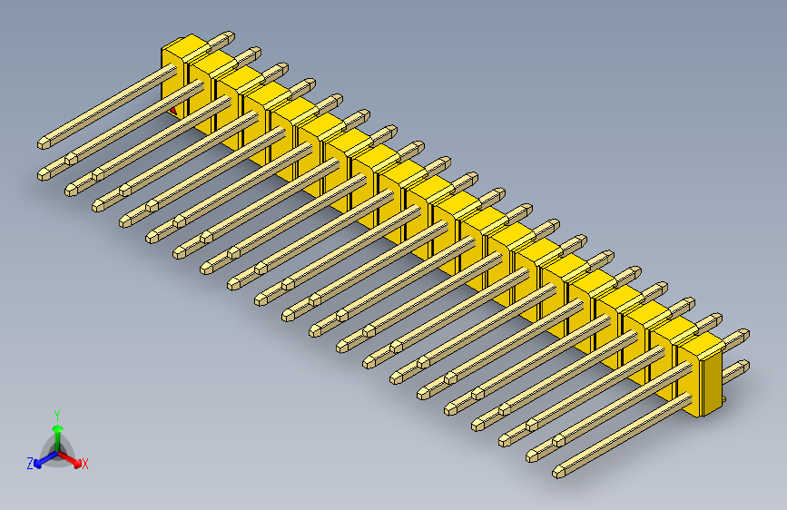 彩色公头100mil（2.54mm）系列-DS1021_yellow_2x20p_100mil_Type5_rev1.0