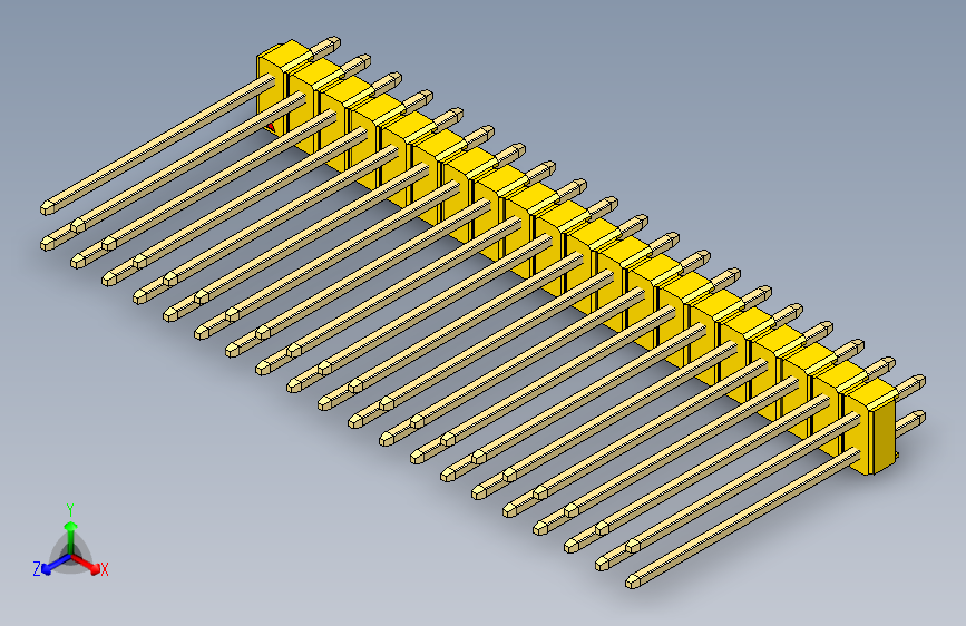 彩色公头100mil（2.54mm）系列-DS1021_yellow_2x20p_100mil_Type19_rev1.0