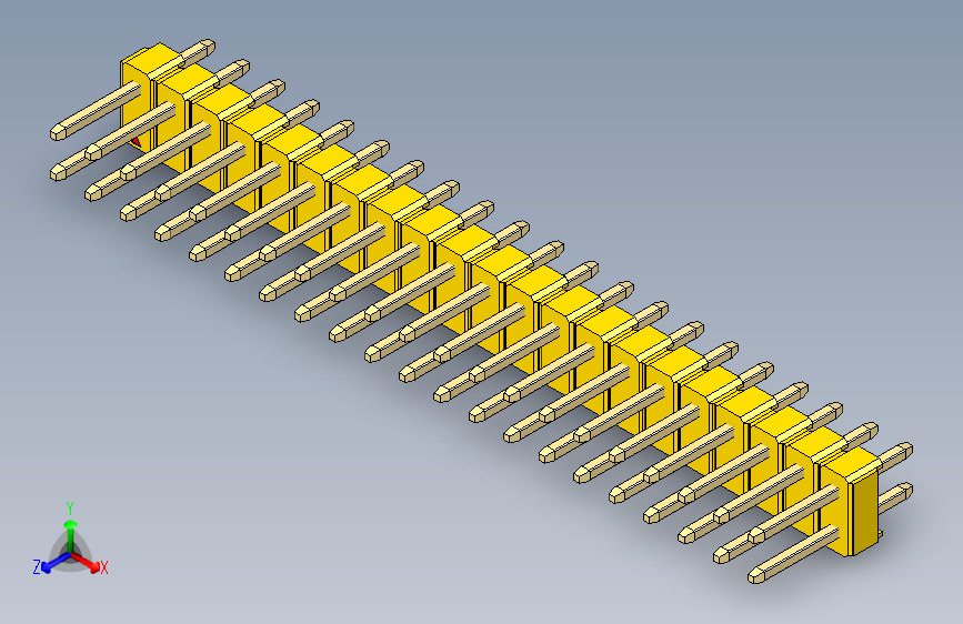 彩色公头100mil（2.54mm）系列-DS1021_yellow_2x21p_100mil_Type1_rev1.0