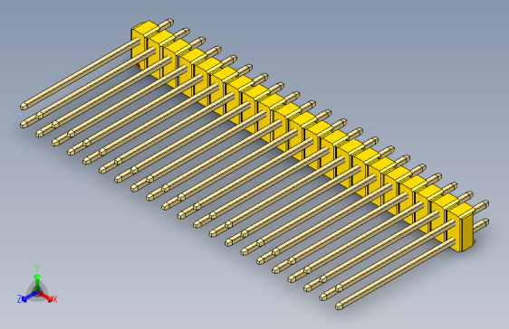 彩色公头100mil（2.54mm）系列-DS1021_yellow_2x21p_100mil_Type19_rev1.0