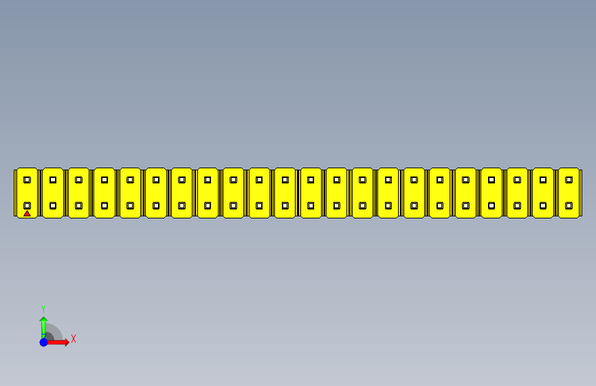 彩色公头100mil（2.54mm）系列-DS1021_yellow_2x22p_100mil_Type1_rev1.0_STEP_模型图纸 ...
