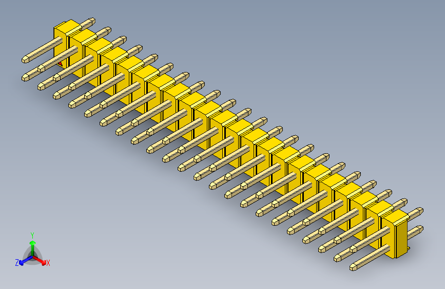 彩色公头100mil（2.54mm）系列-DS1021_yellow_2x22p_100mil_Type1_rev1.0