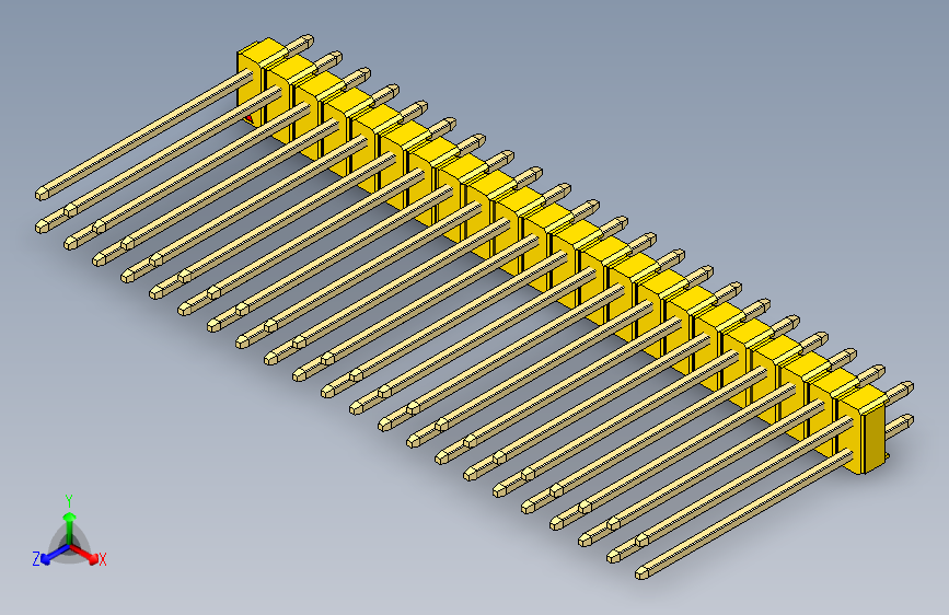 彩色公头100mil（2.54mm）系列-DS1021_yellow_2x22p_100mil_Type19_rev1.0