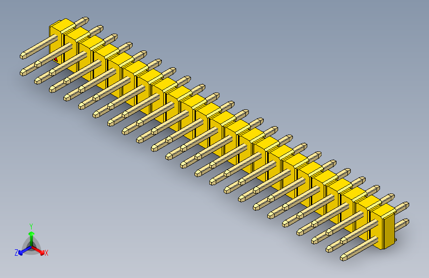 彩色公头100mil（2.54mm）系列-DS1021_yellow_2x23p_100mil_Type1_rev1.0