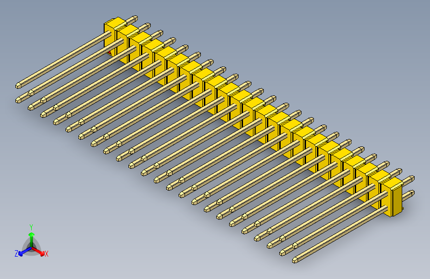 彩色公头100mil（2.54mm）系列-DS1021_yellow_2x23p_100mil_Type19_rev1.0