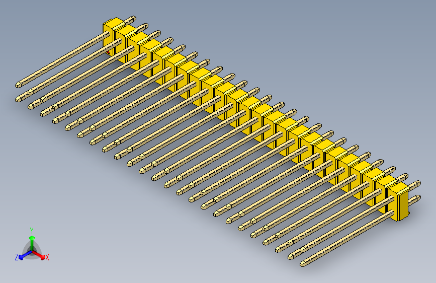 彩色公头100mil（2.54mm）系列-DS1021_yellow_2x24p_100mil_Type19_rev1.0