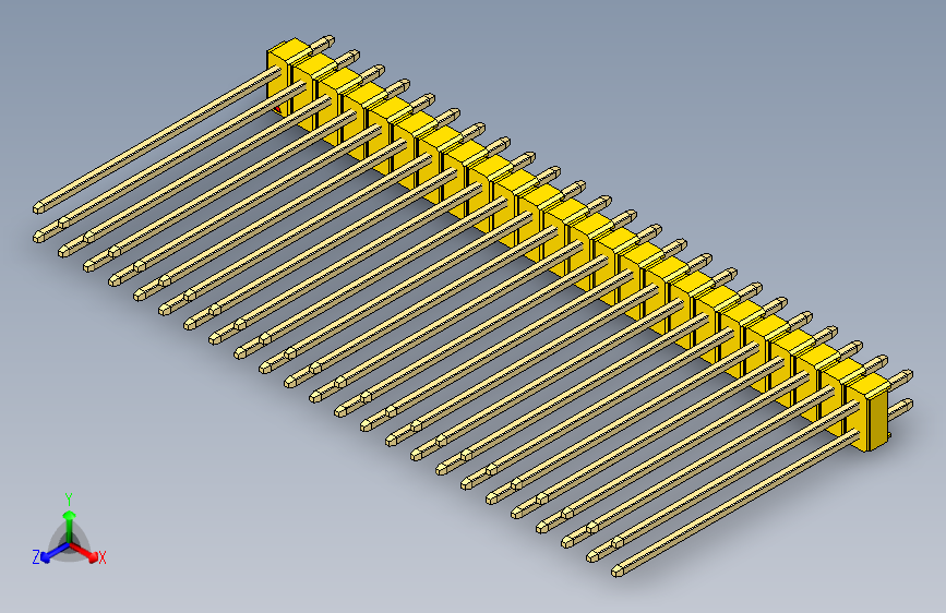 彩色公头100mil（2.54mm）系列-DS1021_yellow_2x24p_100mil_Type43_rev1.0