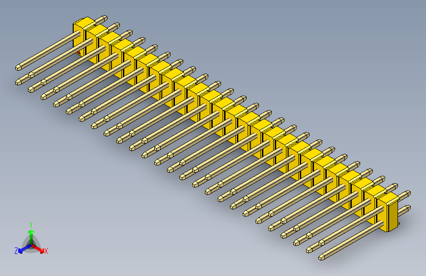 彩色公头100mil（2.54mm）系列-DS1021_yellow_2x25p_100mil_Type5_rev1.0