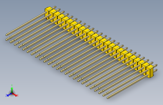 彩色公头100mil（2.54mm）系列-DS1021_yellow_2x25p_100mil_Type43_rev1.0