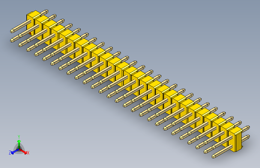 彩色公头100mil（2.54mm）系列-DS1021_yellow_2x26p_100mil_Type1_rev1.0