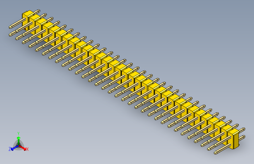 彩色公头100mil（2.54mm）系列-DS1021_yellow_2x32p_100mil_Type1_rev1.0