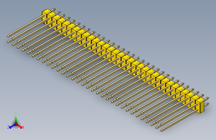 彩色公头100mil（2.54mm）系列-DS1021_yellow_2x32p_100mil_Type19_rev1.0