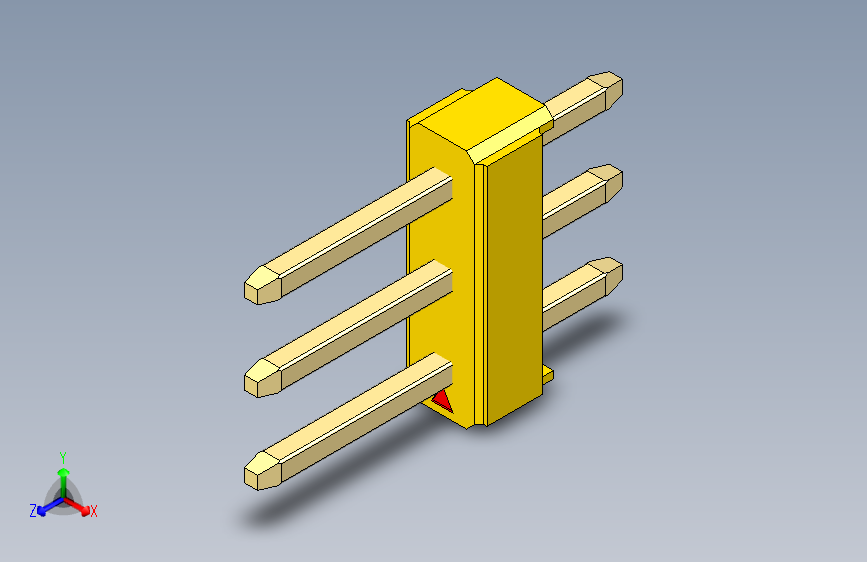 彩色公头100mil（2.54mm）系列-DS1021_yellow_3x01p_100mil_Type1_rev1.0