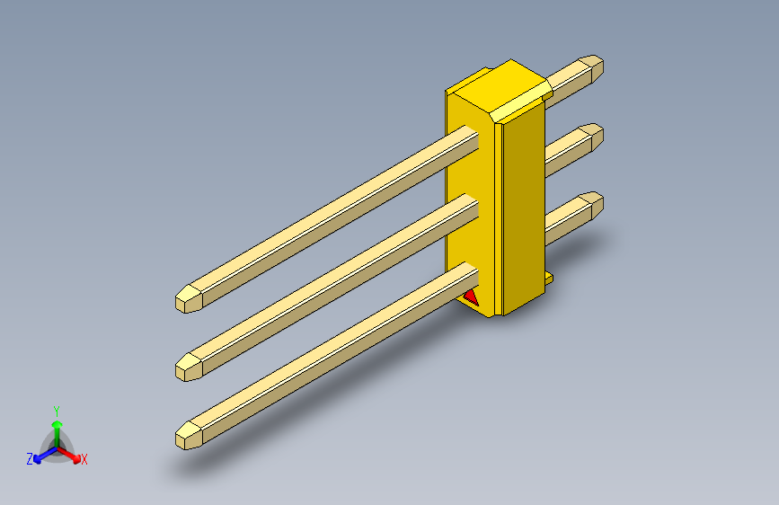 彩色公头100mil（2.54mm）系列-DS1021_yellow_3x01p_100mil_Type5_rev1.0