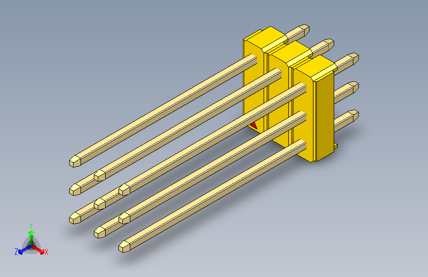 彩色公头100mil（2.54mm）系列-DS1021_yellow_3x03p_100mil_Type19_rev1.0