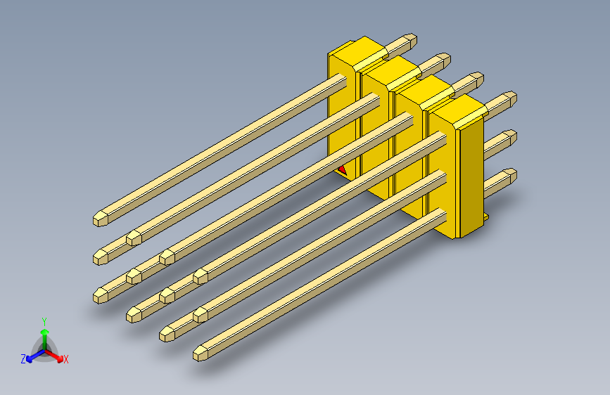 彩色公头100mil（2.54mm）系列-DS1021_yellow_3x04p_100mil_Type19_rev1.0