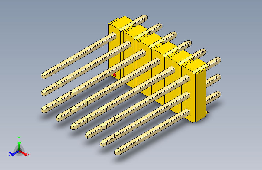 彩色公头100mil（2.54mm）系列-DS1021_yellow_3x06p_100mil_Type5_rev1.0