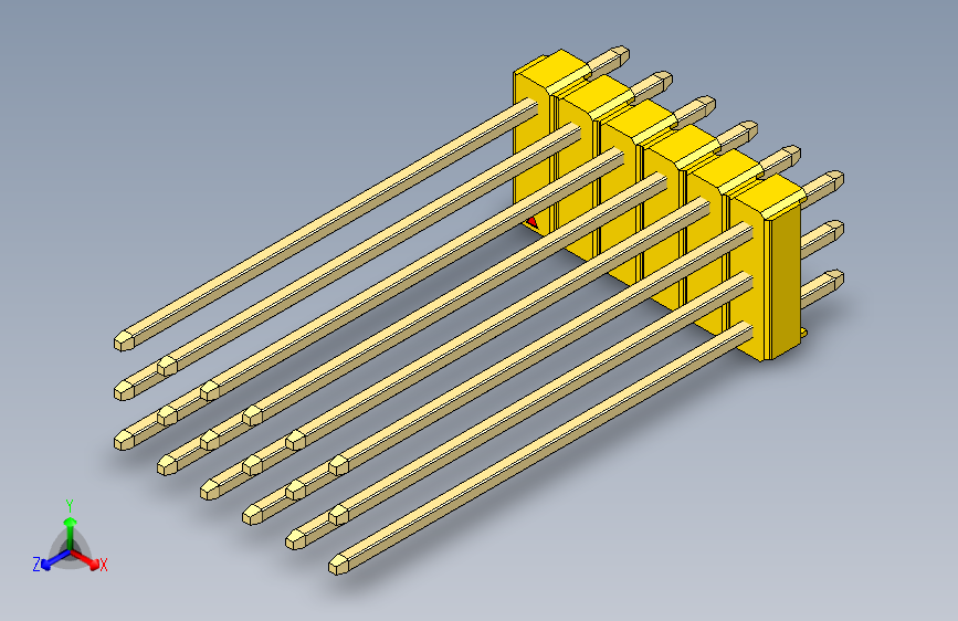 彩色公头100mil（2.54mm）系列-DS1021_yellow_3x06p_100mil_Type43_rev1.0