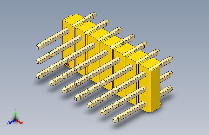 彩色公头100mil（2.54mm）系列-DS1021_yellow_3x07p_100mil_Type1_rev1.0