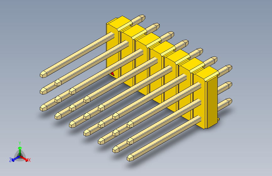 彩色公头100mil（2.54mm）系列-DS1021_yellow_3x07p_100mil_Type5_rev1.0