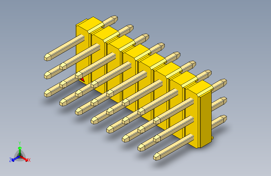 彩色公头100mil（2.54mm）系列-DS1021_yellow_3x08p_100mil_Type1_rev1.0