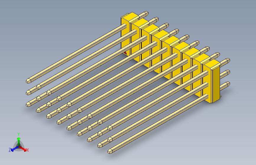 彩色公头100mil（2.54mm）系列-DS1021_yellow_3x09p_100mil_Type43_rev1.0