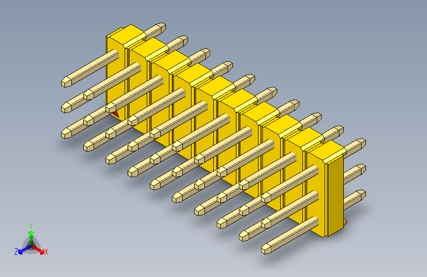 彩色公头100mil（2.54mm）系列-DS1021_yellow_3x10p_100mil_Type1_rev1.0