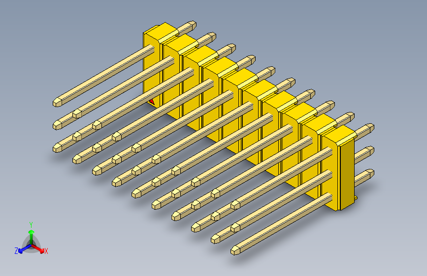 彩色公头100mil（2.54mm）系列-DS1021_yellow_3x10p_100mil_Type5_rev1.0