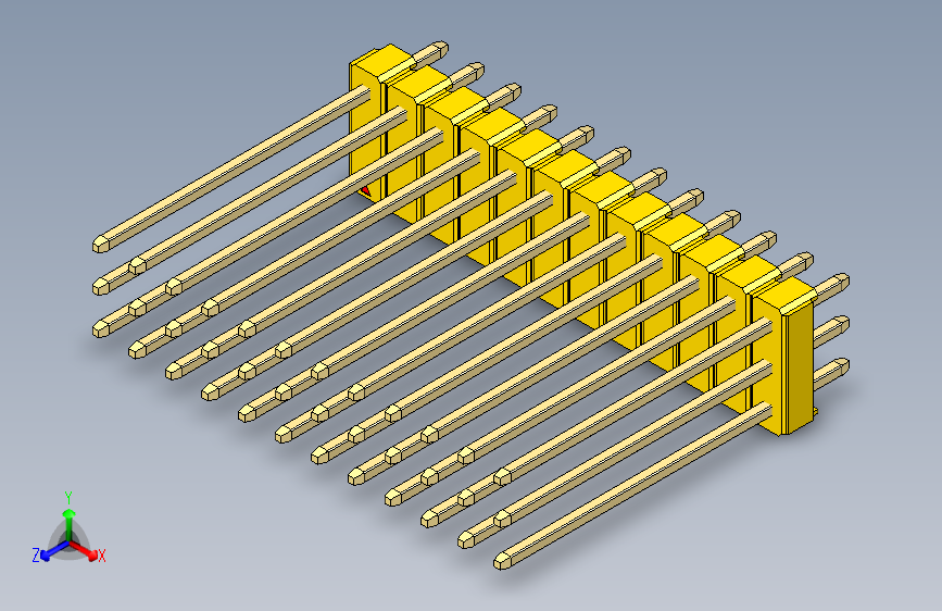 彩色公头100mil（2.54mm）系列-DS1021_yellow_3x12p_100mil_Type19_rev1.0