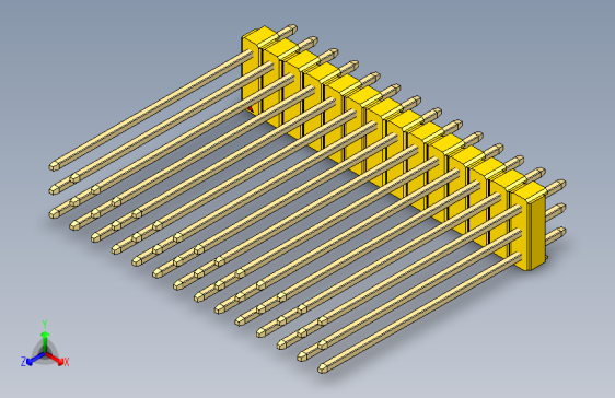 彩色公头100mil（2.54mm）系列-DS1021_yellow_3x14p_100mil_Type43_rev1.0