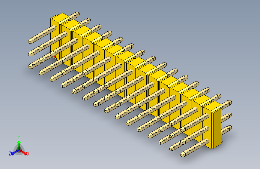 彩色公头100mil（2.54mm）系列-DS1021_yellow_3x15p_100mil_Type1_rev1.0