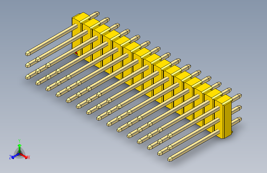彩色公头100mil（2.54mm）系列-DS1021_yellow_3x15p_100mil_Type5_rev1.0