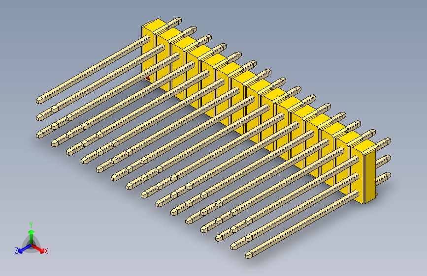 彩色公头100mil（2.54mm）系列-DS1021_yellow_3x15p_100mil_Type19_rev1.0
