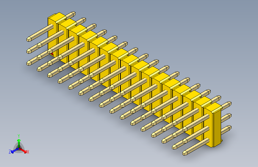 彩色公头100mil（2.54mm）系列-DS1021_yellow_3x16p_100mil_Type1_rev1.0