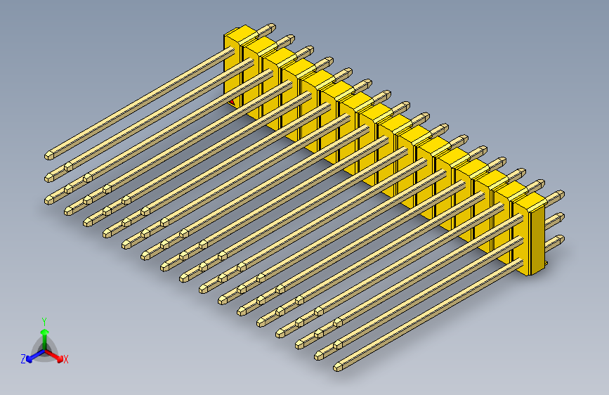 彩色公头100mil（2.54mm）系列-DS1021_yellow_3x16p_100mil_Type43_rev1.0