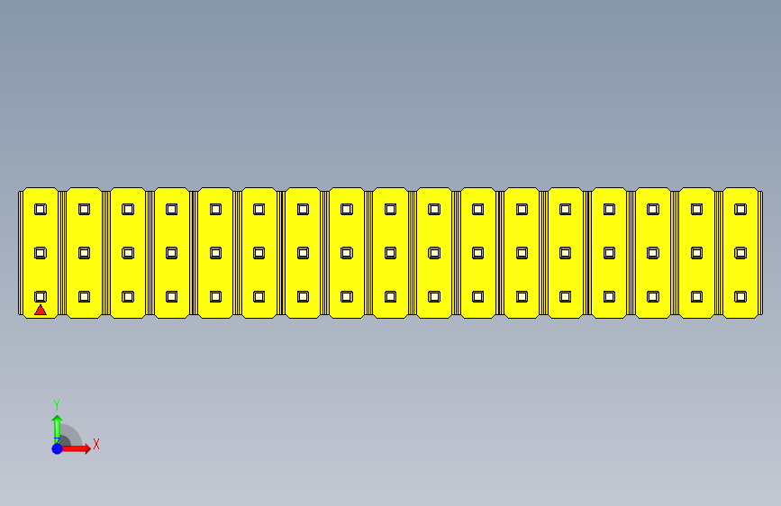 彩色公头100mil（2.54mm）系列-DS1021_yellow_3x17p_100mil_Type5_rev1.0_STEP_模型图纸 ...