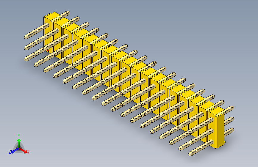 彩色公头100mil（2.54mm）系列-DS1021_yellow_3x18p_100mil_Type1_rev1.0