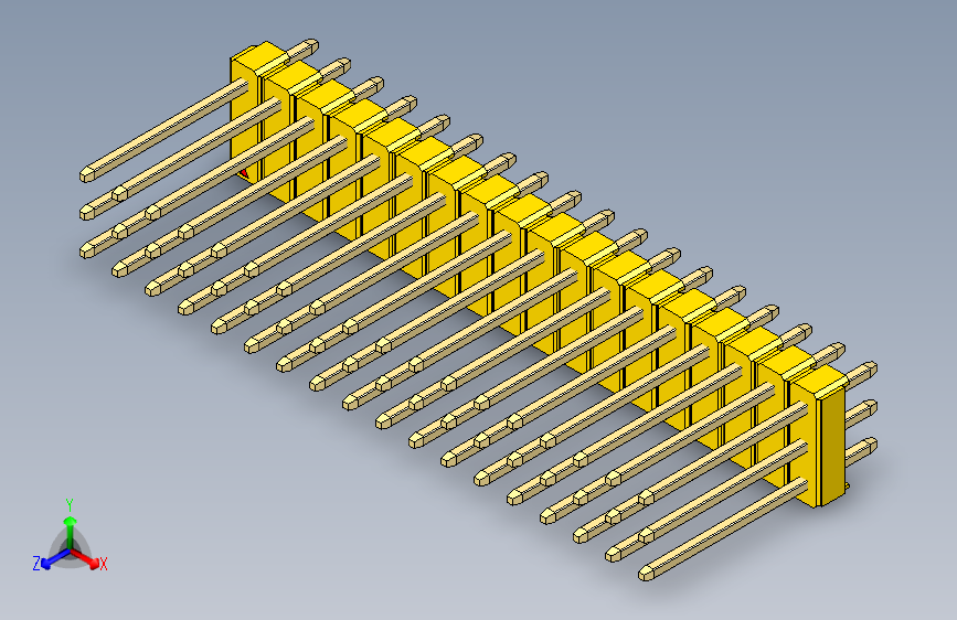 彩色公头100mil（2.54mm）系列-DS1021_yellow_3x18p_100mil_Type5_rev1.0