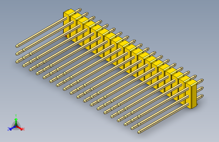 彩色公头100mil（2.54mm）系列-DS1021_yellow_3x19p_100mil_Type19_rev1.0