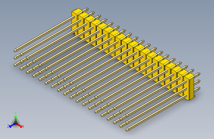 彩色公头100mil（2.54mm）系列-DS1021_yellow_3x19p_100mil_Type43_rev1.0