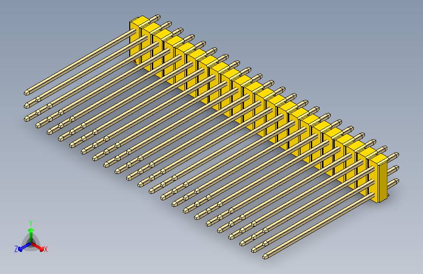 彩色公头100mil（2.54mm）系列-DS1021_yellow_3x22p_100mil_Type43_rev1.0
