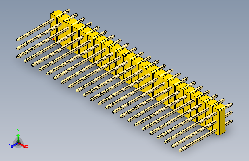 彩色公头100mil（2.54mm）系列-DS1021_yellow_3x23p_100mil_Type5_rev1.0