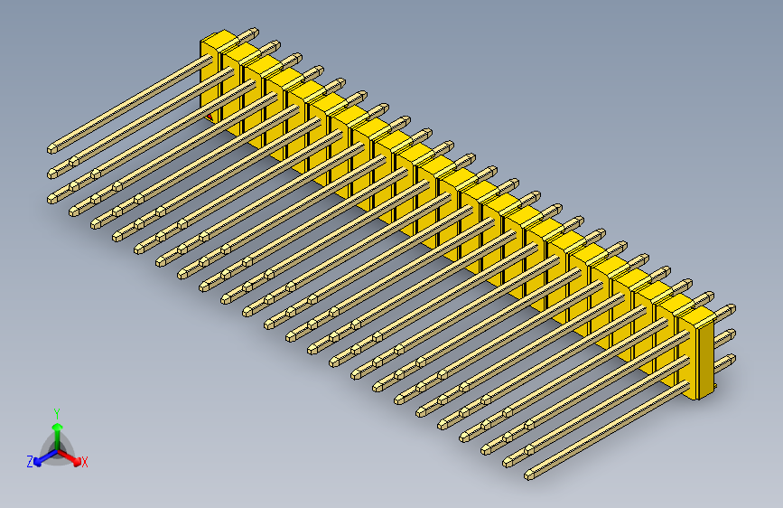 彩色公头100mil（2.54mm）系列-DS1021_yellow_3x23p_100mil_Type19_rev1.0