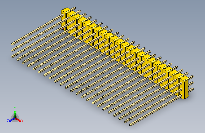 彩色公头100mil（2.54mm）系列-DS1021_yellow_3x23p_100mil_Type43_rev1.0