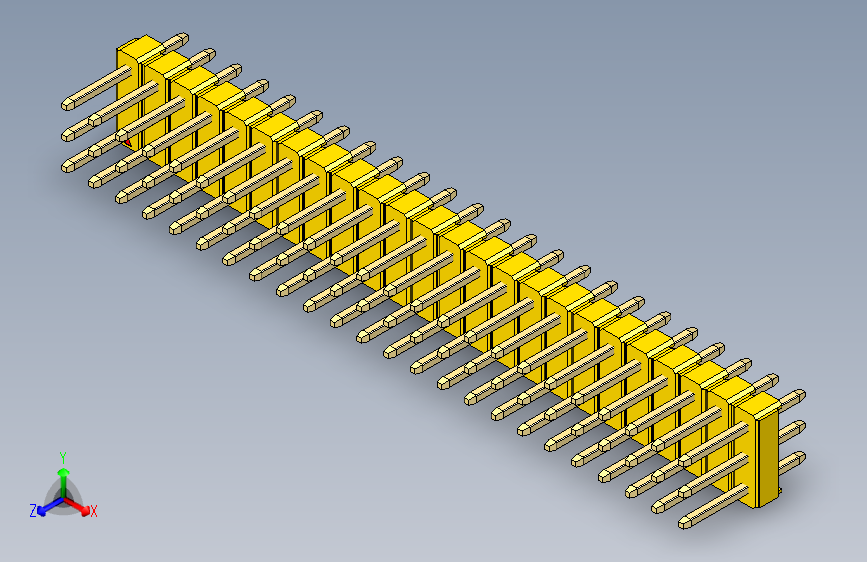 彩色公头100mil（2.54mm）系列-DS1021_yellow_3x24p_100mil_Type1_rev1.0