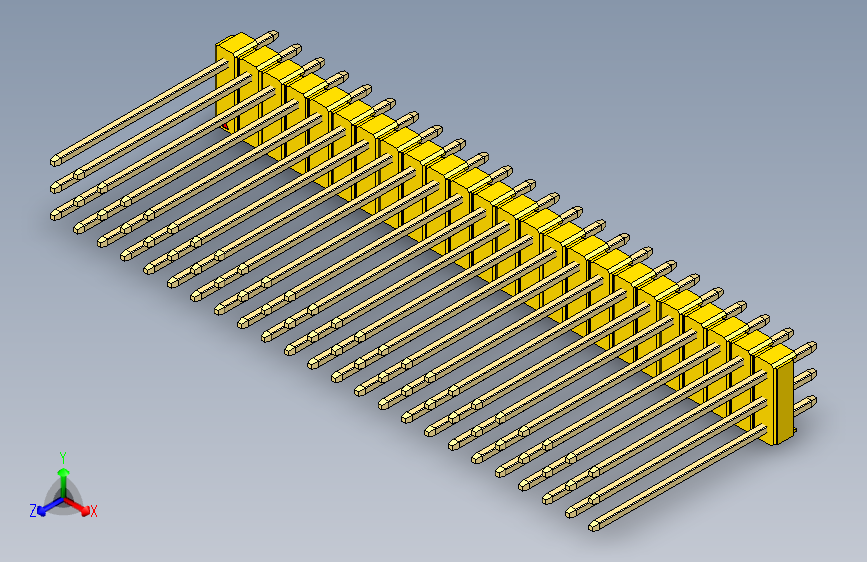 彩色公头100mil（2.54mm）系列-DS1021_yellow_3x24p_100mil_Type19_rev1.0
