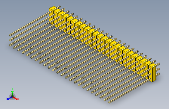 彩色公头100mil（2.54mm）系列-DS1021_yellow_3x24p_100mil_Type43_rev1.0