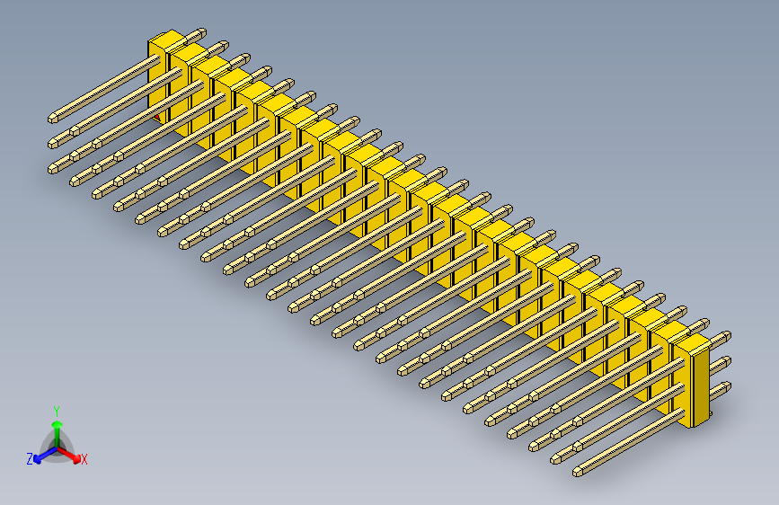 彩色公头100mil（2.54mm）系列-DS1021_yellow_3x25p_100mil_Type5_rev1.0