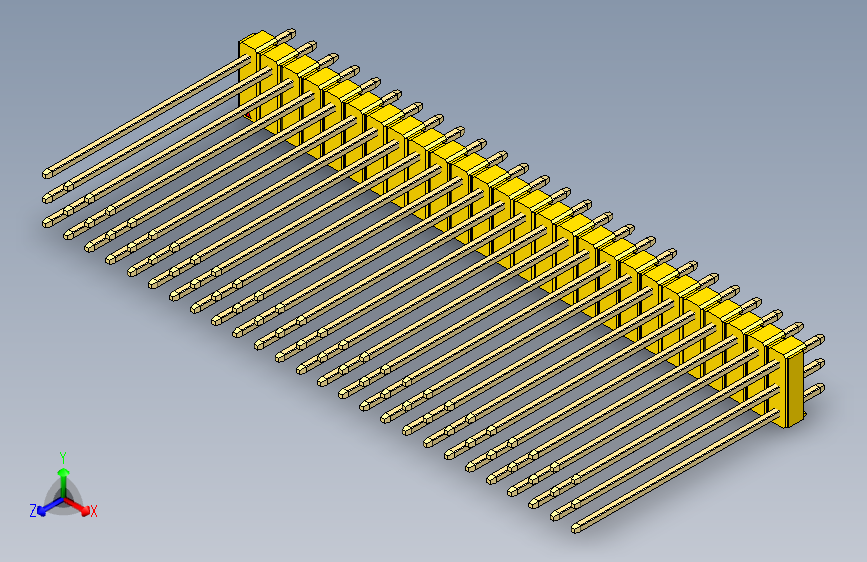 彩色公头100mil(2.54mm)系列-DS1021_yellow_3x26p_100mil_Type43_rev1.0