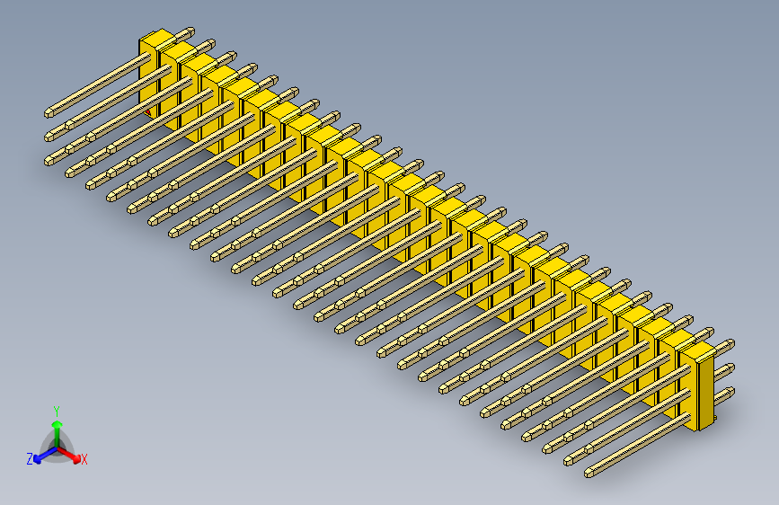 彩色公头100mil（2.54mm）系列-DS1021_yellow_3x27p_100mil_Type5_rev1.0